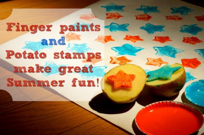 Finger paints and potato stamps make great ooey gooey fun. It’s time to unleash your inner artist! Here’s a fun, fast and frugal project to amuse the kiddies and make memories … and a mess. All kids know if it’s not messy it’s not fun.