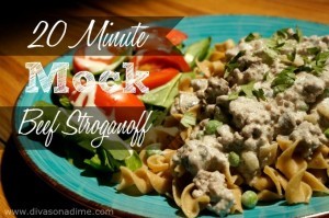 Here’s a super quick and OMG good Mock Beef Stroganoff recipe. My family loved it! All the flavors of Beef Stroganoff in about 20 minutes! Creamy and savory with lots of juicy hamburger, this is comfort in a bowl.