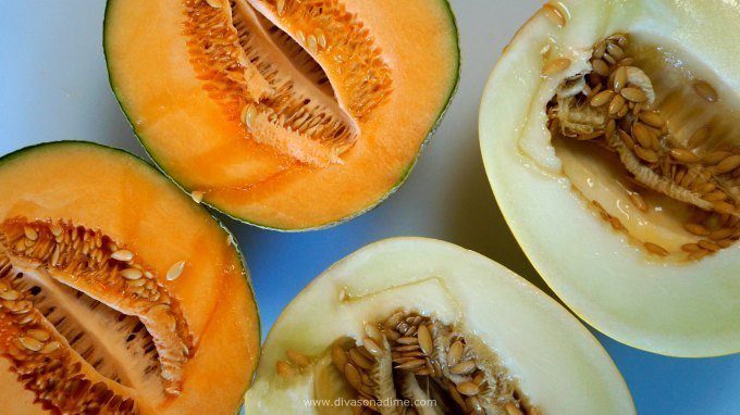 Peak season melons and cool cucumber pair with salty, creamy feta cheese and mint to make one irresistible salad.