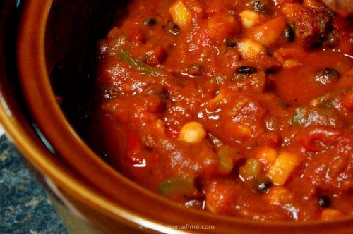 The perfect autumn meal. This vegetable filled chili gets its unique flavor from sweet Italian sausage. Family friendly comfort food at its best. A great recipe for Halloween!