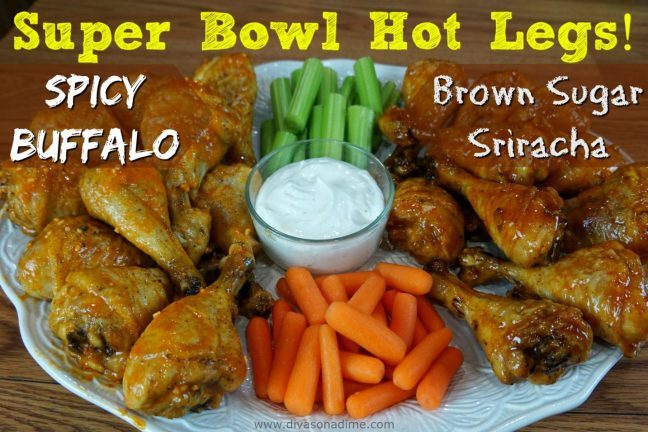 Crispy Oven Baked Chicken Legs with Buffalo and Brown Sugar Sriracha Sauces. Easy, cheap and perfect for your next party!