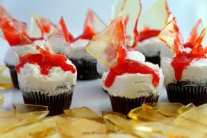 Sugar glass looks amazing but it so cheap and easy to make yourself. Perfect for Halloween Glass Shard Cupcakes but you’ll use this technique all year long. Make Sea Glass or Lollipops, too!