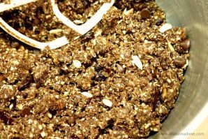 Easy protein packed breakfast cookies with healthy oatmeal, nuts and dried fruit.