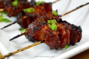 Grilled appetizer kabob that’s sweet, savory, smoky, crunchy, chewy and addictive. It’s all the things! Perfect for your next BBQ!